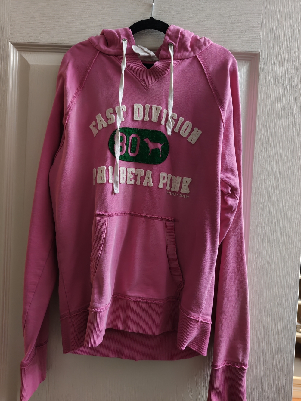 PINK Victoria's Secret Hot Pink Logo Hoodie with Green Accent